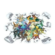Pokemon wall stickers 3D wall stickers Cartoon characters wall stickers Cartoon background wall decoration Birthday gift Children bedroom decoration 60*40CM